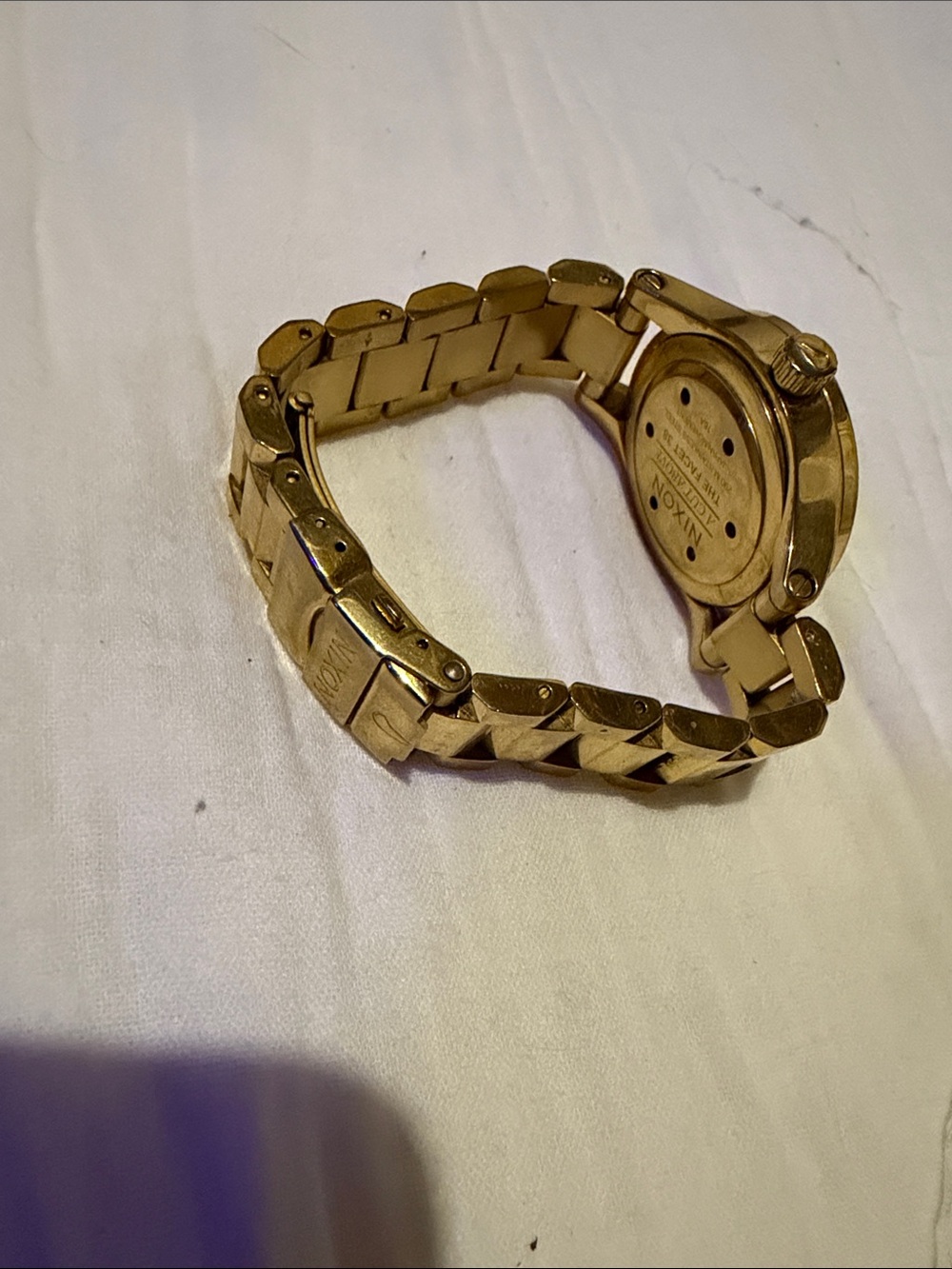 Nixon Gold-Plated Bracelet Watch with Black Dial - Picture 2 of 3